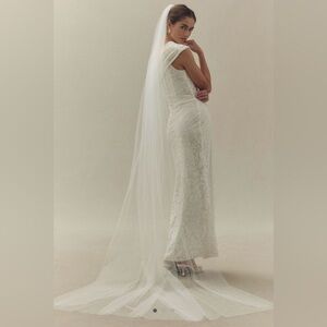 Single Layer Cathedral Length Wedding Veil - NWOT